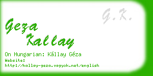 geza kallay business card